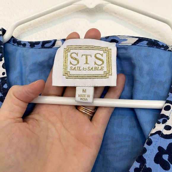 Sail to Sable Blue Floral Mini Dress (M) - Picture 9 of 10